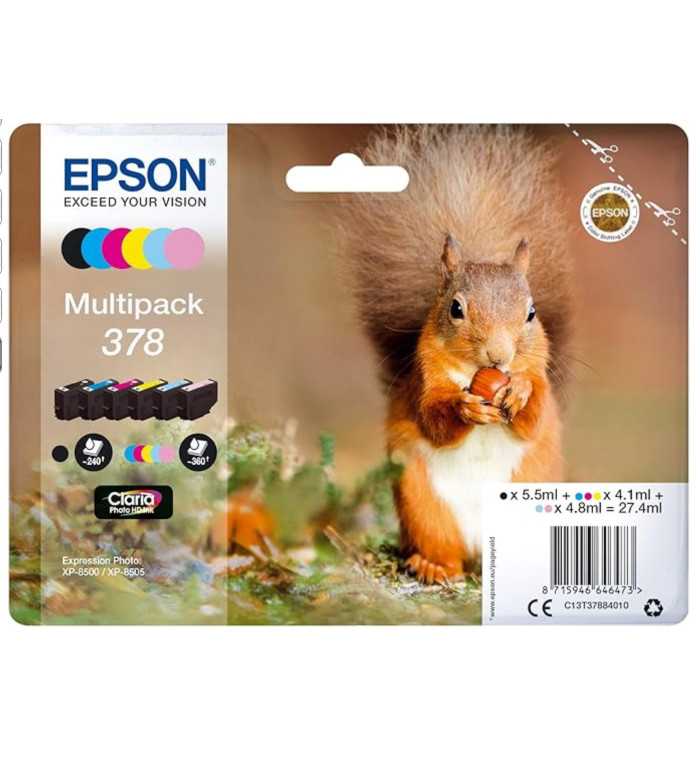 Epson 378 Noir couleur Écureuil Cartouches d'encre d'origine Epson 378 Noir couleur Écureuil Cartouches d'encre d'origine