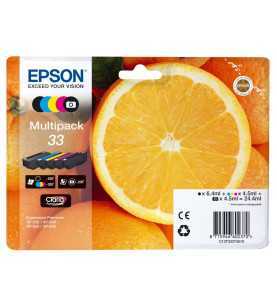 Epson 33 Noir couleur Pack de 5 Cartouches d'encre d'origine