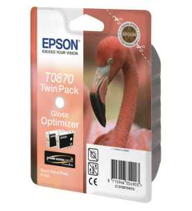 Epson T0870 Gloss Optimiseur Pack de 2 Cartouches d'encre d'origine