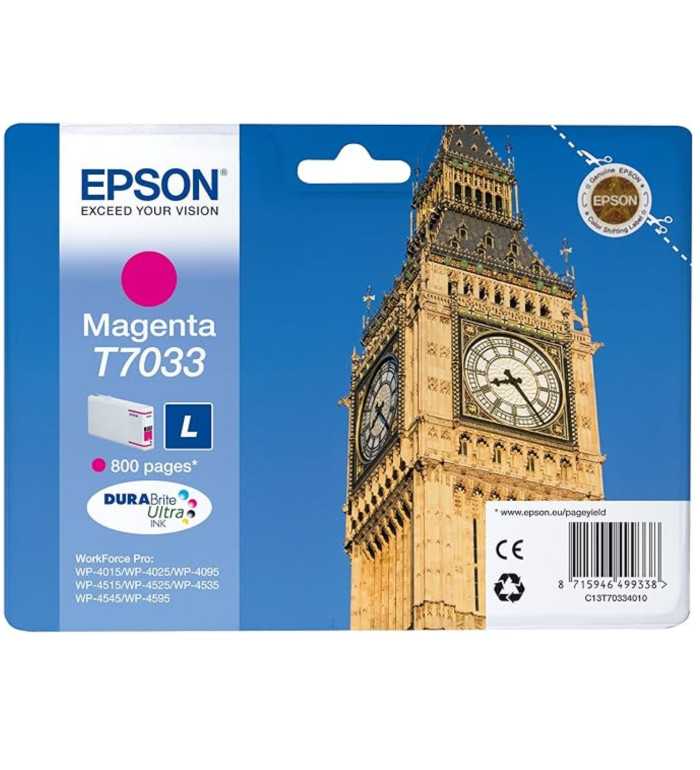 Epson T7033 XL Magenta Big Ben Cartouche d'encre d'origine