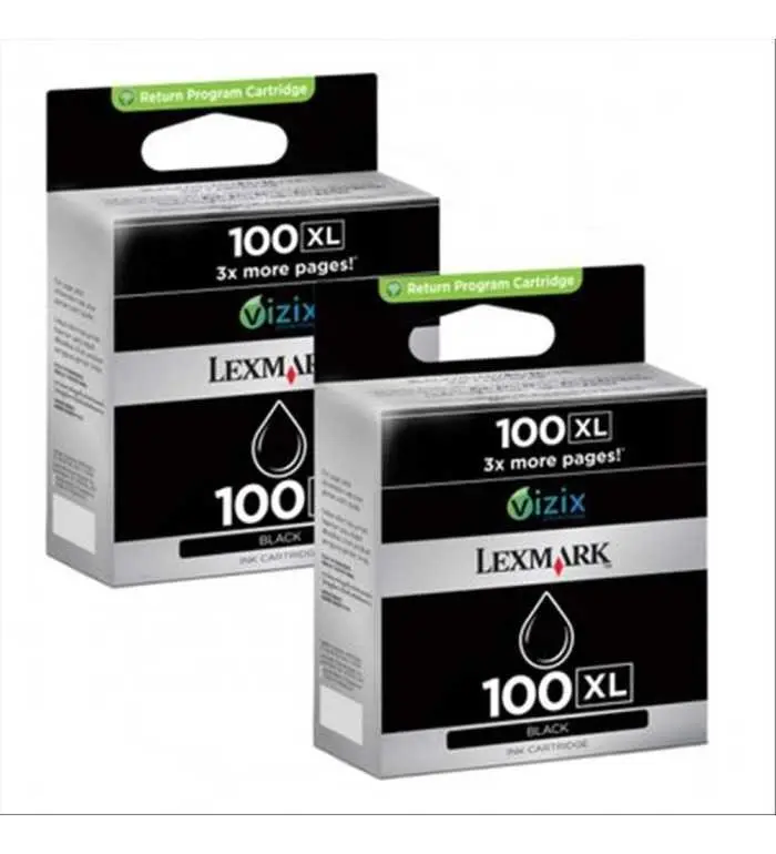 Lexmark 100XL Noir Pack de 2 Cartouches d'encre d'origine Lexmark 100XL Noir Pack de 2 Cartouches d'encre d'origine