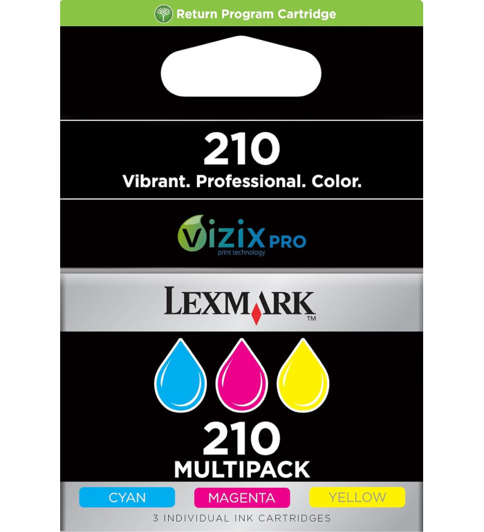 Lexmark 210 Couleur Pack de 3 Cartouches d'encre d'origine Lexmark 210 Couleur Pack de 3 Cartouches d'encre d'origine