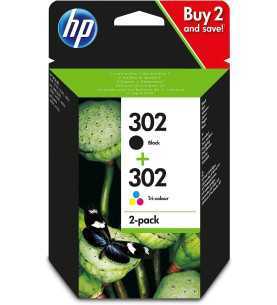 HP 302 Noir couleur Pack de 2 Cartouches d'encre d'origine