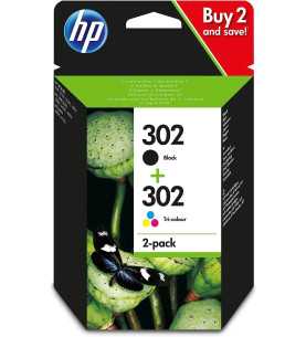HP 302 Noir couleur Pack de 2 Cartouches d'encre d'origine
