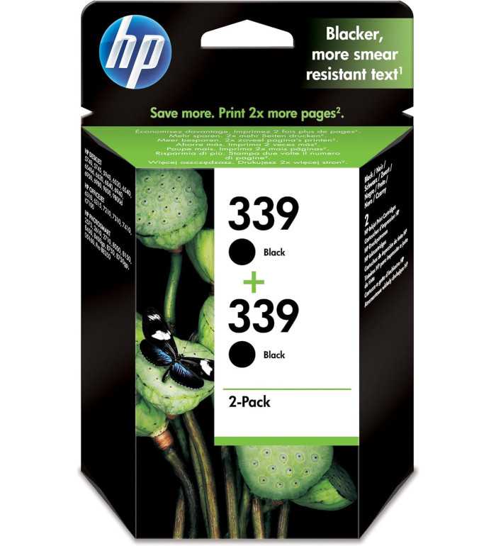 HP 339 Noir Pack de 2 Cartouches d'encre d'origine HP 339 Noir Pack de 2 Cartouches d'encre d'origine