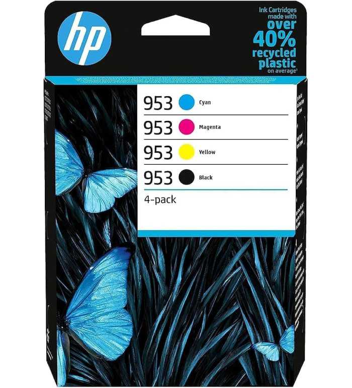 HP 953 Noir couleur Pack de 4 Cartouches d'encre d'origine