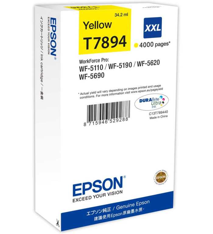 Epson T7894 XXL Jaune cartouche d'encre d'origine