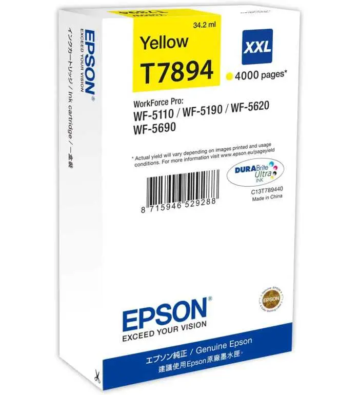 Epson T7894 XXL Jaune cartouche d'encre d'origine