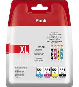 Canon CLI-551XL Pack de 4 Noir & Couleur d'origine – Encres pas chères