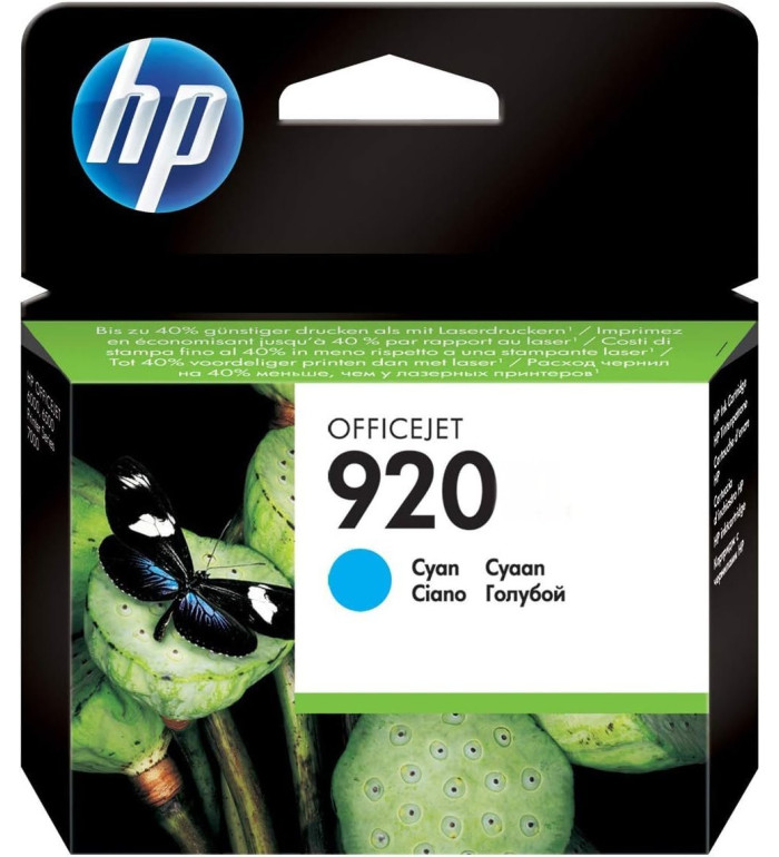 HP 920 Cyan Cartouche d'encre d'origine HP 920 Cyan Cartouche d'encre d'origine