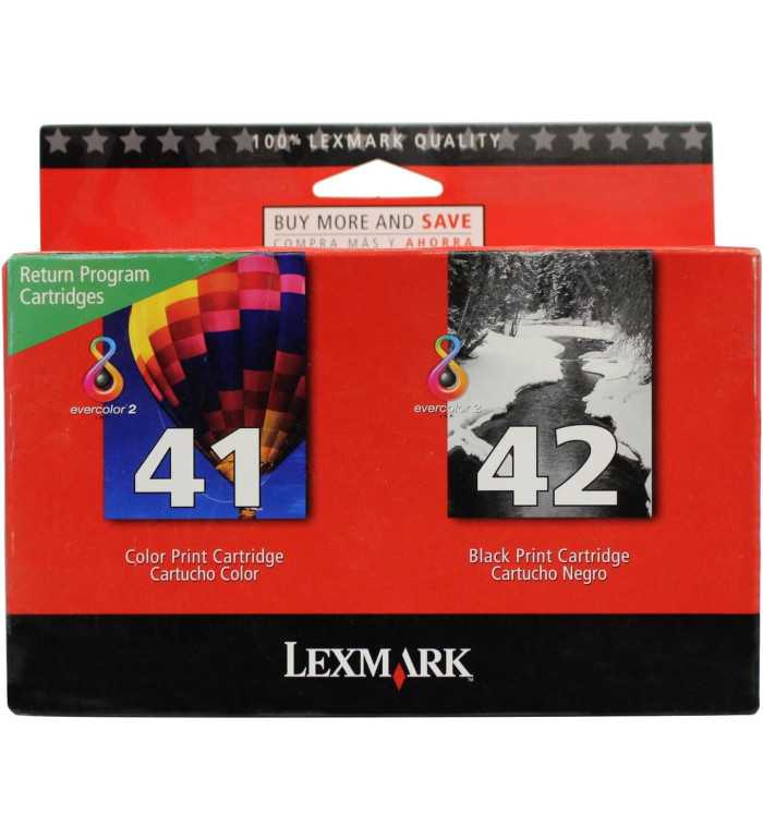 LEXMARK 41/42 Noir couleur Pack de 2 Cartouches d'encre d'origine