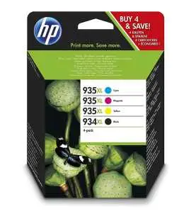 HP 934XL/935XL Noir couleur Pack de 4 Cartouches d'encre d'origine