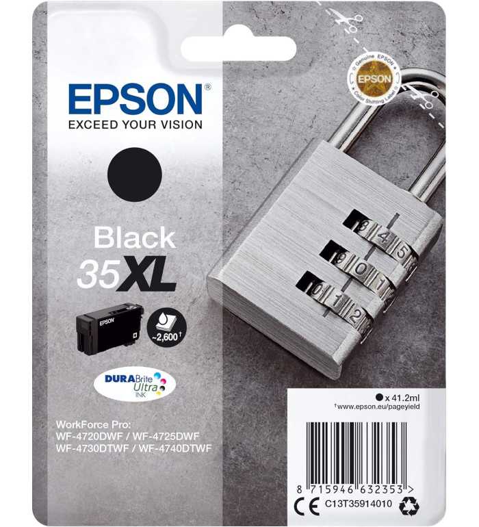 Epson 35XL Noir Cadenas Cartouche d'encre d'origine