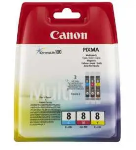 Canon CLI-8 Couleur Pack de 3 Cartouches d'encre d'origine