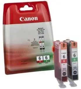 Canon BCI-6 R/G Rouge et vert Pack de 2 Cartouches d'encre d'origine