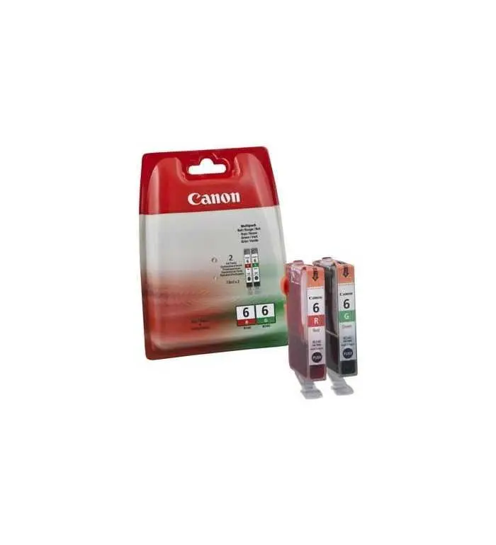 Canon BCI-6 R/G Rouge et vert Pack de 2 Cartouches d'encre d'origine