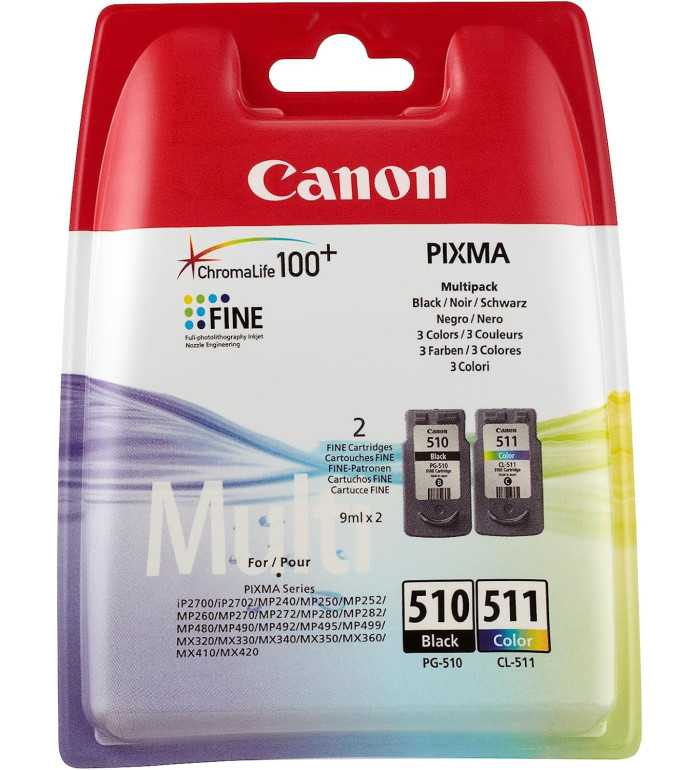 Canon PG-510/CL-511 Noir Couleur Pack de 2 Cartouches d'encre d'origine