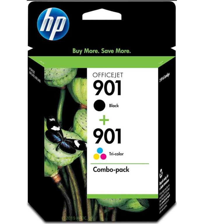 HP 901 Noir couleur Pack de 2 Cartouches d'encre d'origine