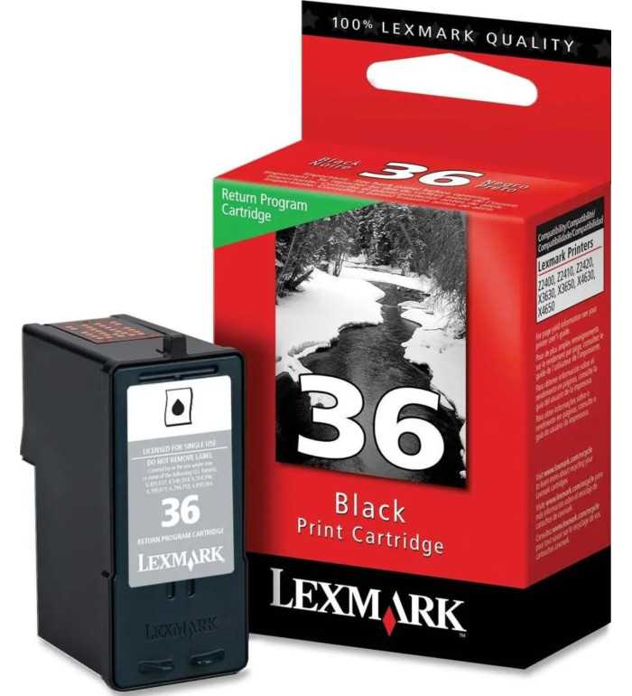 Lexmark 36 Noir Cartouche d'encre d'origine Lexmark 36 Noir Cartouche d'encre d'origine