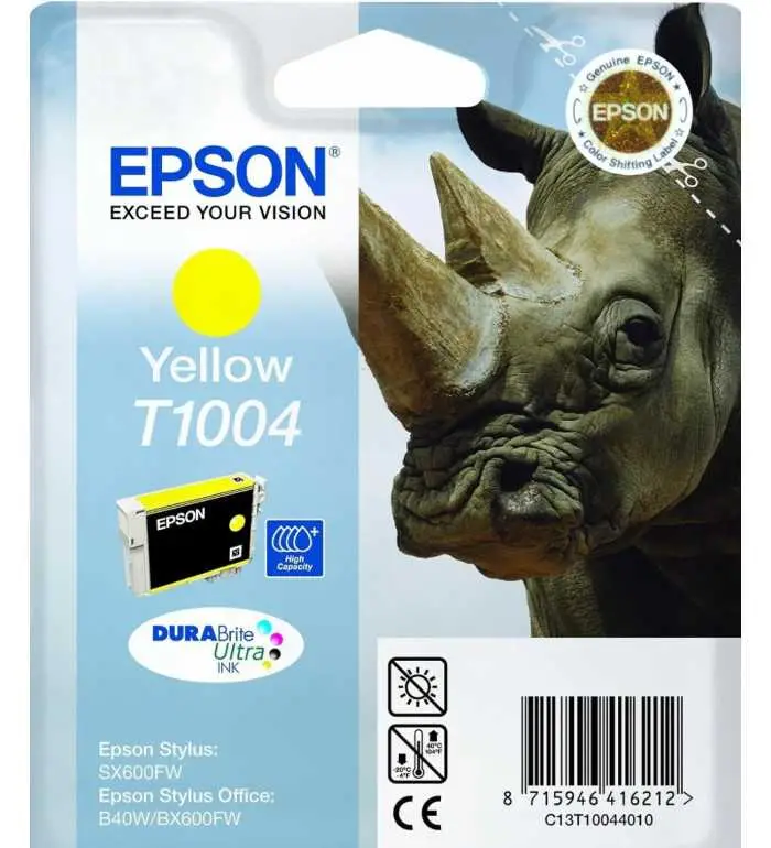 Epson T1004 Jaune Rhinocéros Cartouche d'encre d'origine