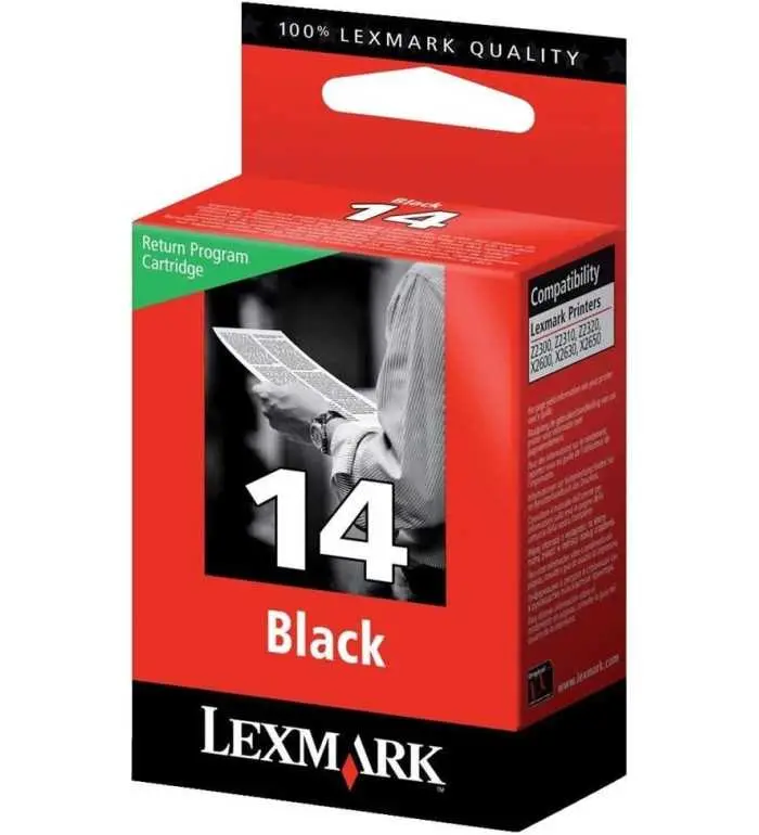 Lexmark 14 Noir Cartouche d'encre d'origine Lexmark 14 Noir Cartouche d'encre d'origine