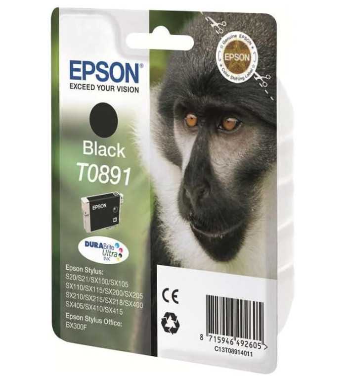 Epson T0891 Noir Singe Cartouche d'encre d'origine Epson T0891 Noir Singe Cartouche d'encre d'origine