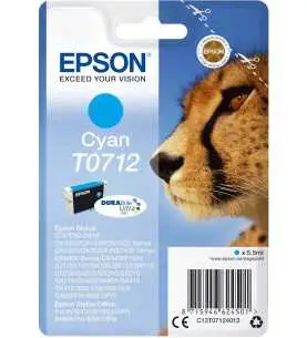 Epson T0712 Cyan Guépard Cartouche d'encre d'origine