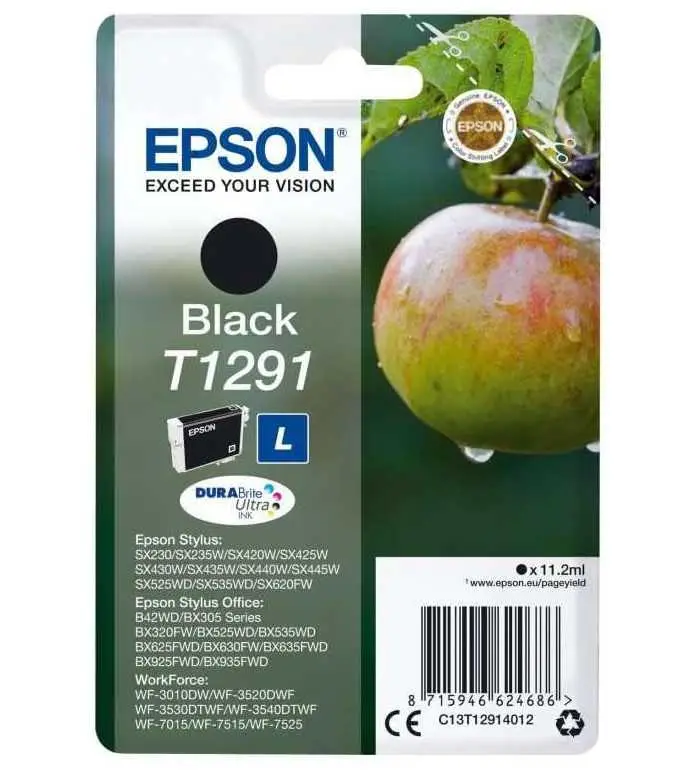 Epson T1291 Noir Pomme Cartouche d'encre d'origine