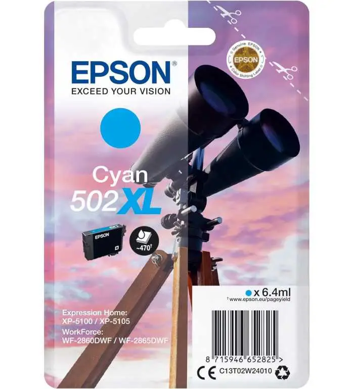 Epson 502XL Cyan Jumelles Cartouche d'encre d'origine