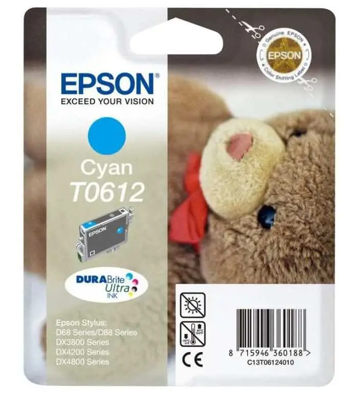 Epson T0612 Cyan Ourson Cartouche d'encre d'origine