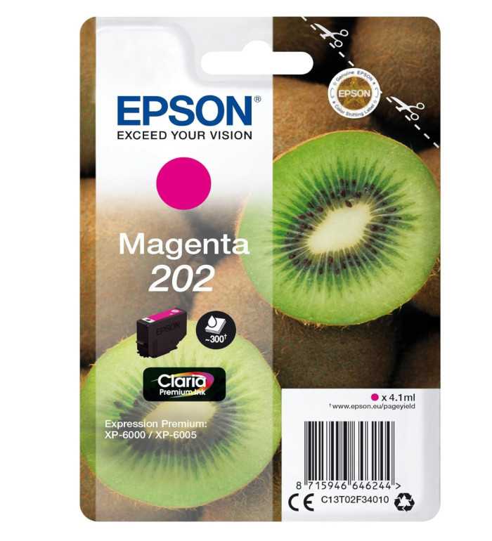 Epson 202 Magenta Kiwi Cartouche d'encre d'origine Epson 202 Magenta Kiwi Cartouche d'encre d'origine