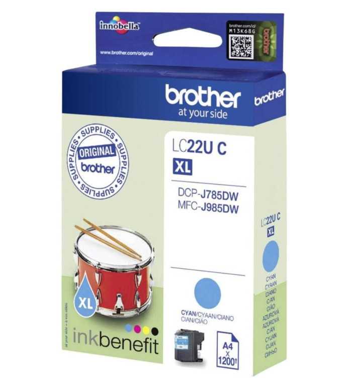 Brother LC22U C XL Cyan Cartouche d'encre d'origine Brother LC22U C XL Cyan Cartouche d'encre d'origine