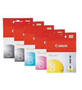 Canon CLI-8/PGI-5BK Noir couleur Pack de 5 Cartouches d'encre d'origine