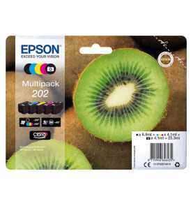 Epson 202 Noir couleur Kiwi Pack de 5 Cartouches d'encre d'origine