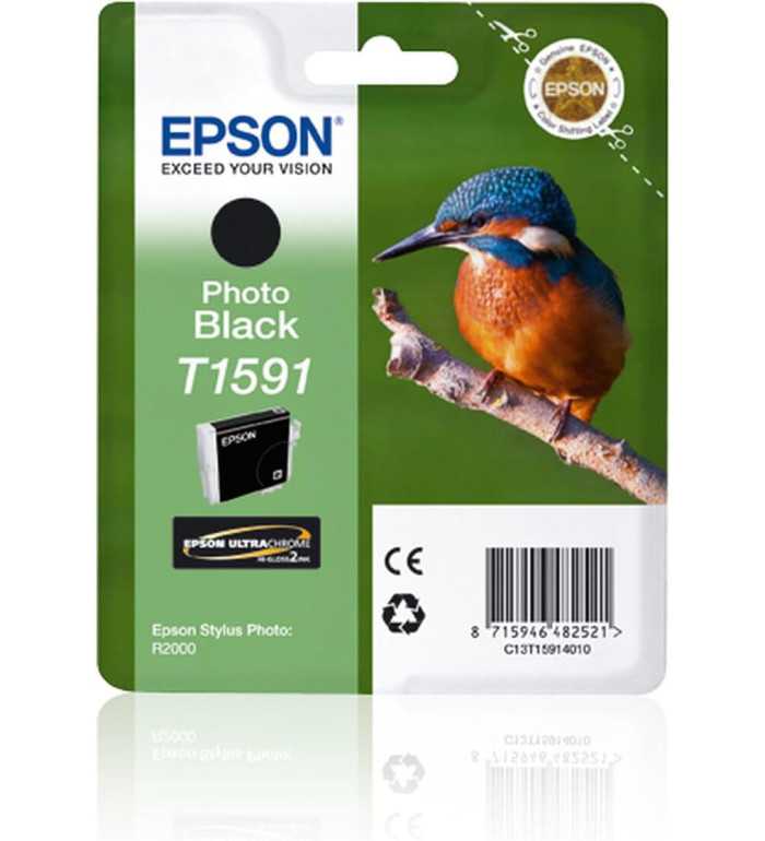 Epson T1591 Photo noir Martin pêcheur Cartouche d'encre d'origine