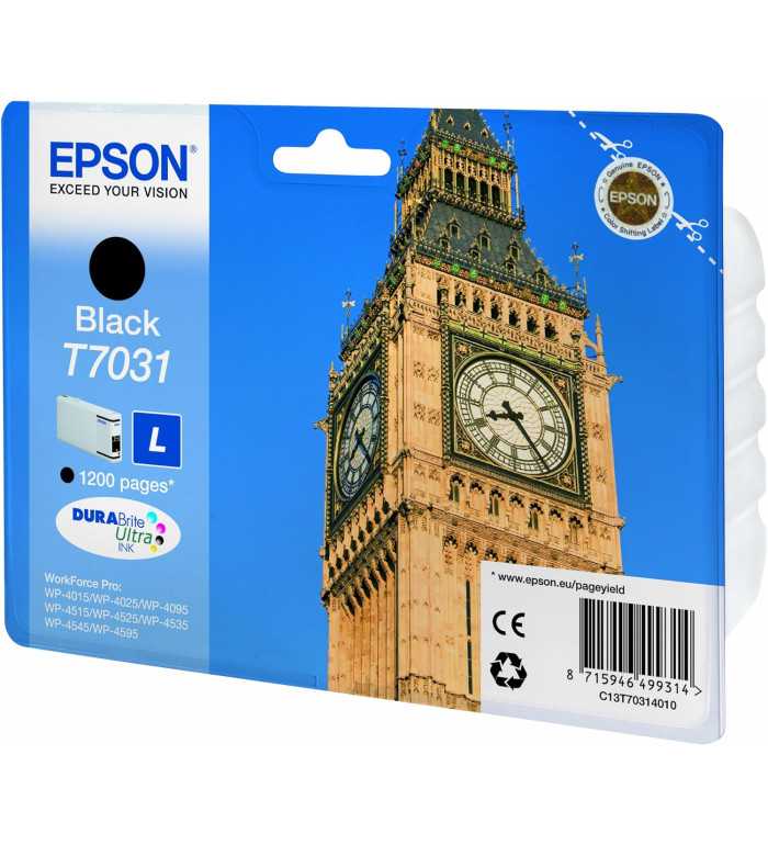 Epson T7031L Noir Big Ben Cartouche d'encre d'origine