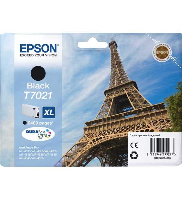 Epson T7021 XL Noir Tour Eiffel Cartouche d'encre d'origine