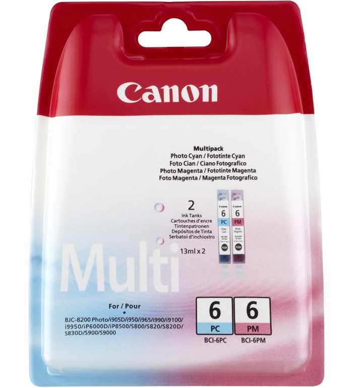 Canon BCI-6 PC/PM Multipack Photo Cyan, Photo Magenta Cartouches d'encre d'origine