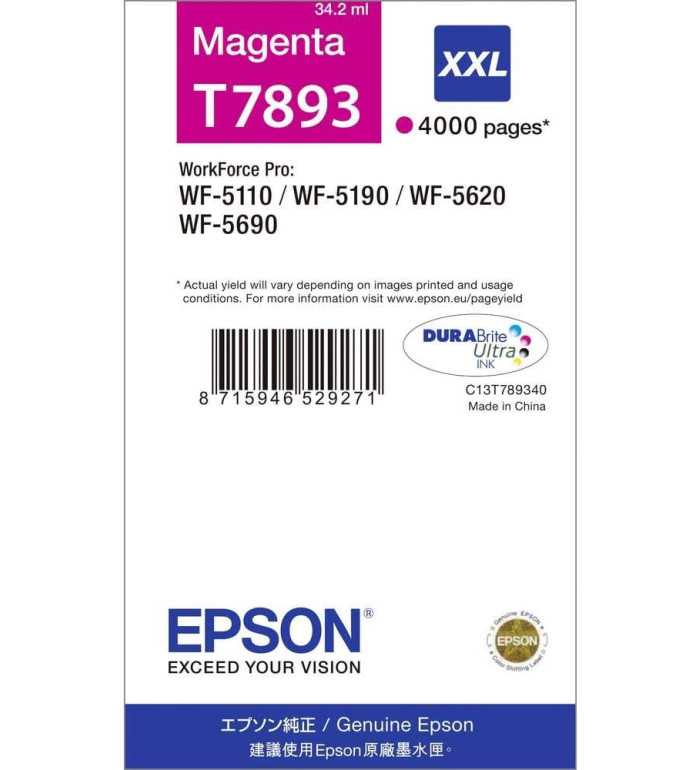 Epson T7893 XXL Magenta cartouche d'encre d'origine
