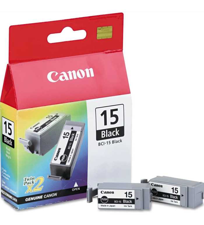 CANON BCI-15 Noir Pack de 2 Cartouches d'encre d'origine