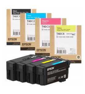 Epson T40C Noir couleur Cartouches d'encre d'origine