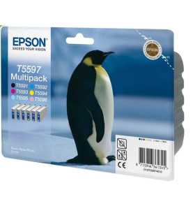 Epson T5597 Noir couleur Pingouin Pack de 6 cartouches d'origine