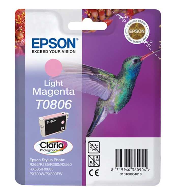 Epson T0806 Magenta clair Colibri Cartouche d'encre d'origine Epson T0806 Magenta clair Colibri Cartouche d'encre d'origine