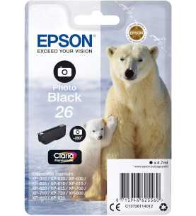 Epson 26 Noir Ours Polaire Cartouche d'encre d'origine - (C13T26114012)