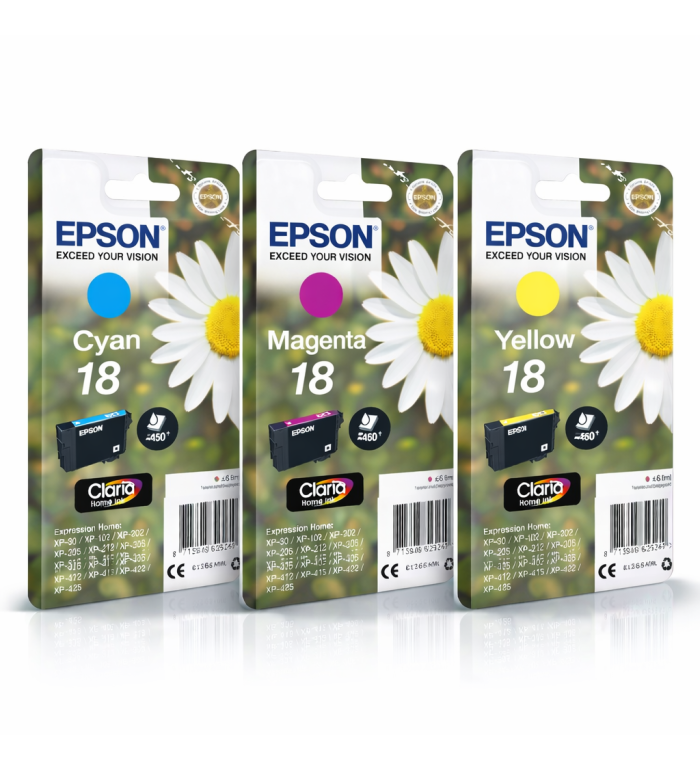 Epson 18 Couleur Pâquerette Pack de 3 Cartouches d'encre d'origine