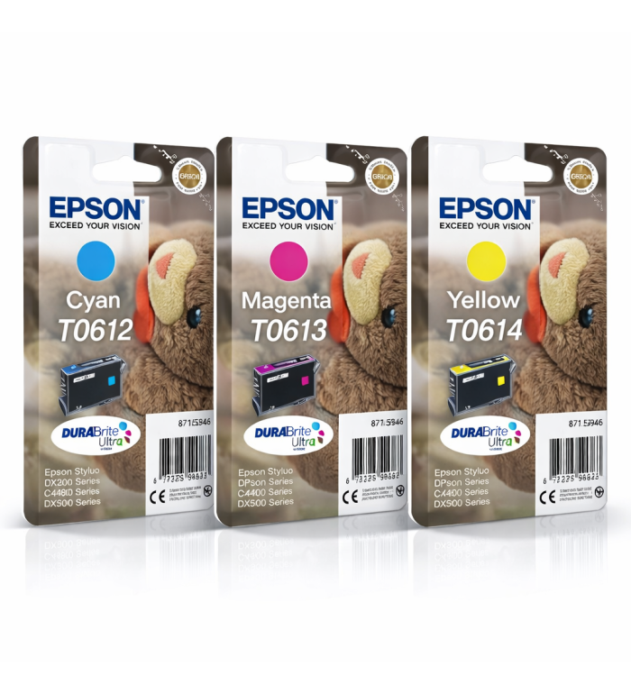 Epson T0616 Couleur Ourson Pack de 3 cartouches d'encre d'origine