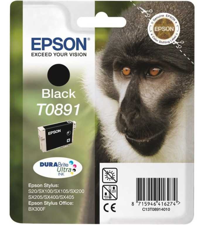 Epson T0891 Noir Singe d'origine – Cartouche Epson C13T08914010
