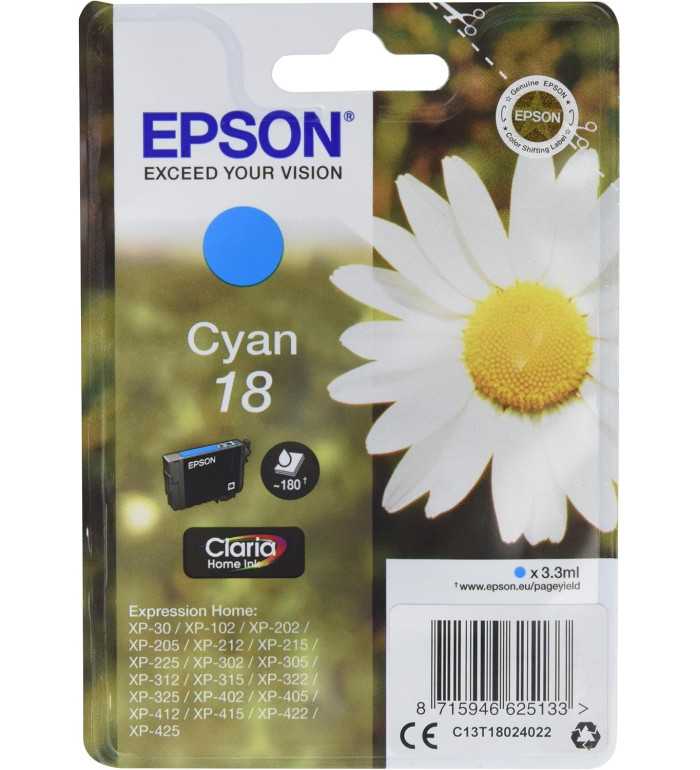 Epson 18 Cyan Pâquerette d'origine – Cartouche Epson C13T18024022