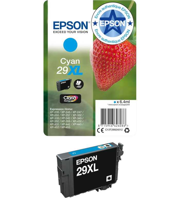 Epson 29XL Cyan Fraise d'origine – Cartouche Epson C13T29924012