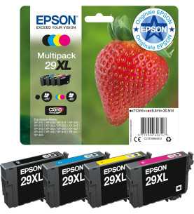 Epson 29XL Pack de 4 cartouches Noir Couleur Fraise - C13T29964012
